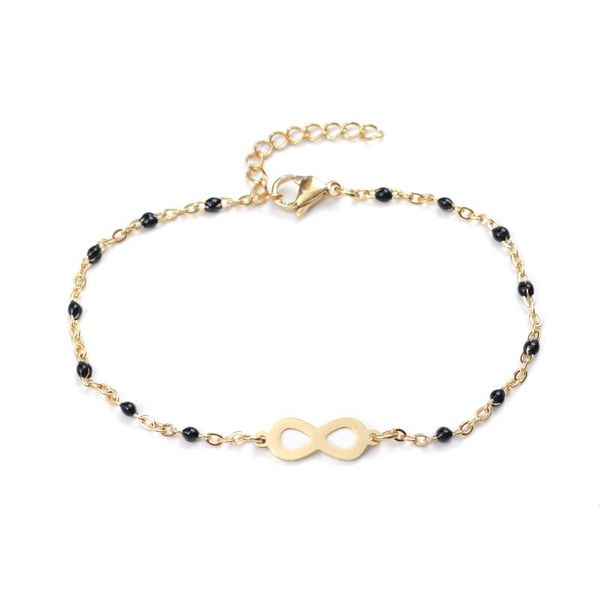 

charm bracelets fashion stainless steel infinity symbol enamel love couple bangles for women friendship party jewelry gifts, Golden;silver