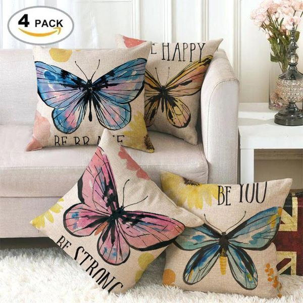

cushion/decorative pillow butterfly painted watercolor painting cushion cover modern simple linen encryption fine pillowcase home decor acce