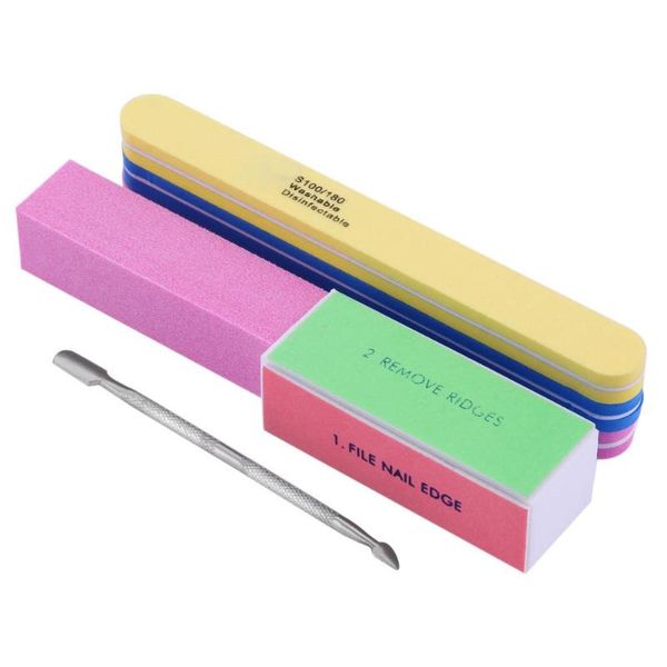 

nail art kits 6pcs/set file buffing polishing dead skin pusher manicure tools