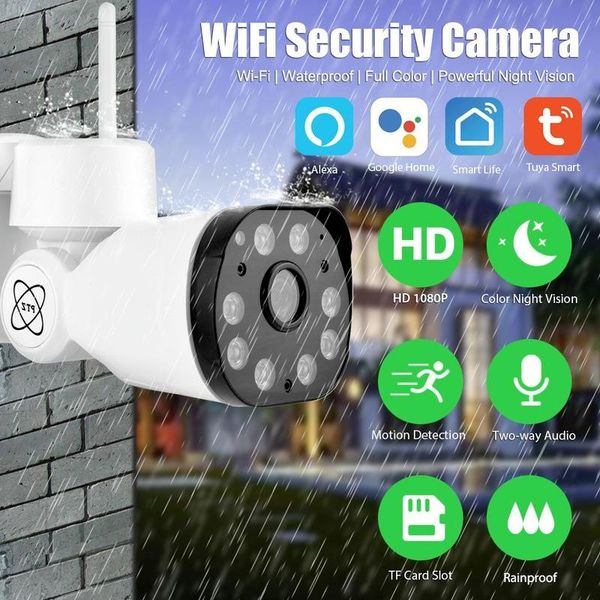 

cameras tuya smart life hd 1080p waterproof outdoor ip camera p2p wifi security cctv surveillance metal shell