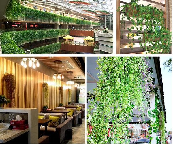 

green artificial fake hanging vine plant leaves foliage flower garland home garden wall hanging decoration ivy vine supplies