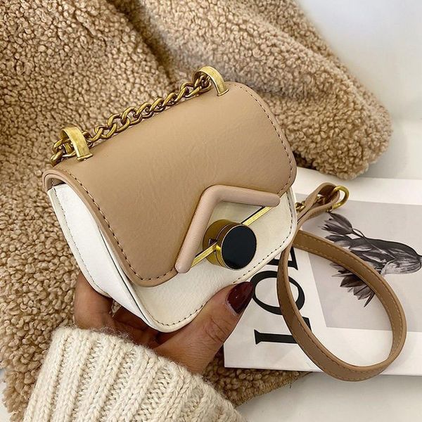 

shoulder bags contrast 2021 fashion female tote bag quality pu leather women designer handbag chain messenger