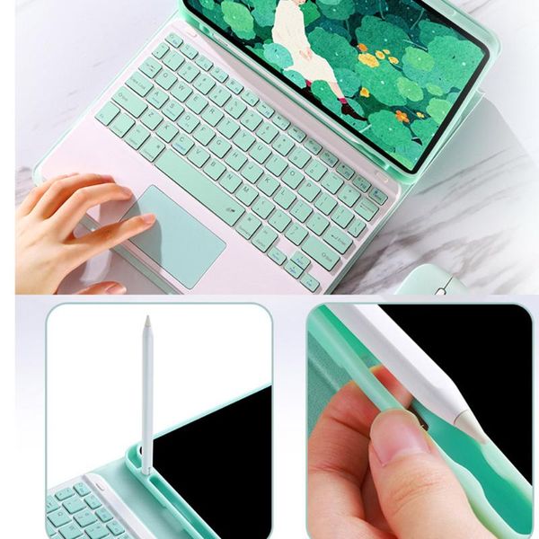 

keyboards keyboard case cover with pencil holder detachable wireless bluetooth jhp-