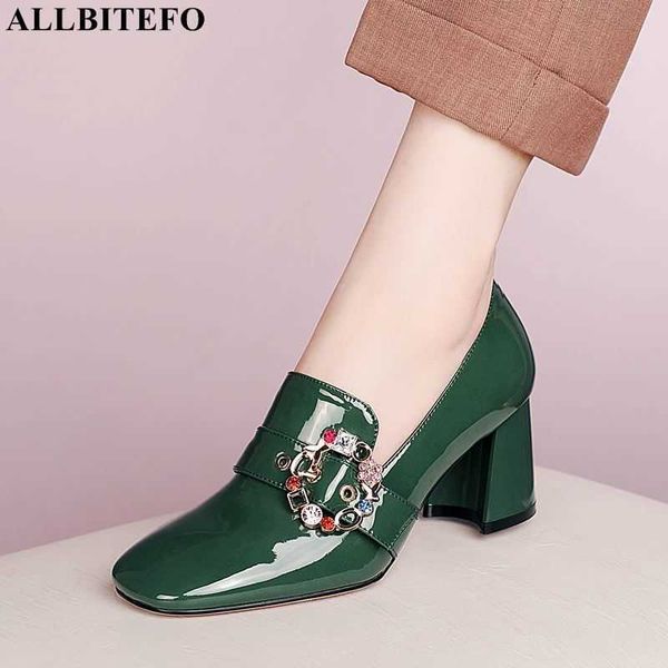 

allbitefo size 34-41 colorful design genuine leather women high heel shoes fashion high heels women shoes pumps 210611, Black