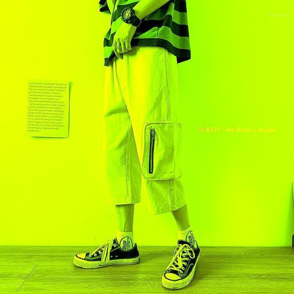 

summer track pants men fashion solid color straight casual man streetwear trend wild hip hop loose joggers sweatpants men's, Black