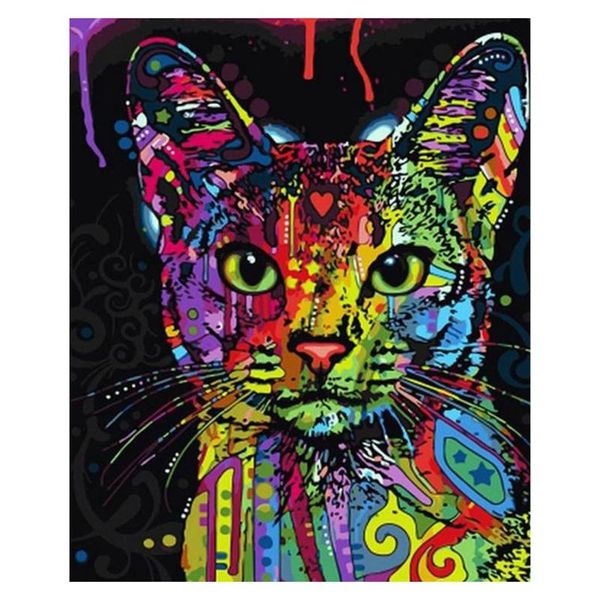 

paintings diy paint by numbers canvas oil painting kit for kids & adults 40 x 50cm drawing paintwork cat -with frame