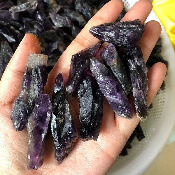 

decorative objects & figurines 1pc natural rough amethyst quartz crystals stones for reiki crystal healing jewerly making aesthetic aquarium