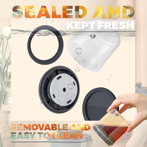 

storage bottles & jars 250ml one-button open and close sealing tank food container fruit coffee multigrain transparent sealed