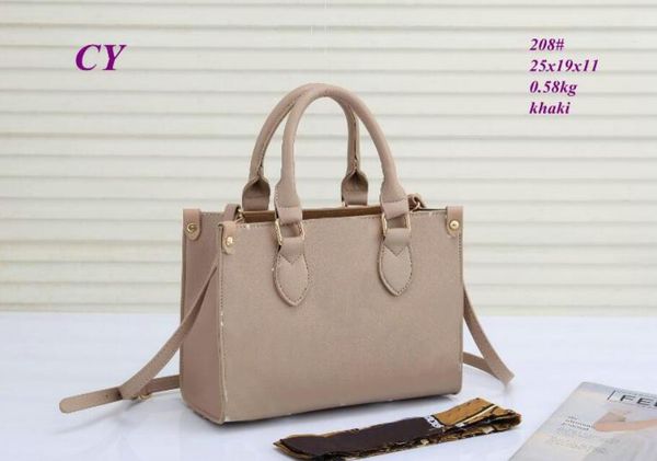 

2021 women onthego bags silk scarves handbags ladies chain shoulder patent leather evening shopping bags m453201