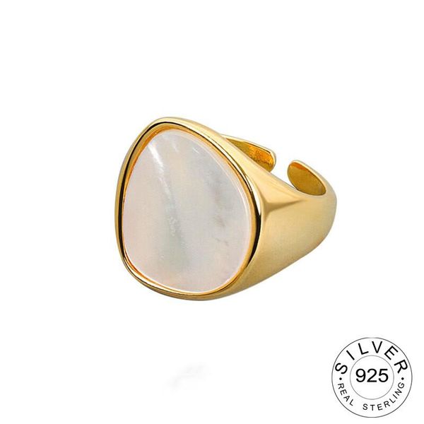 

cluster rings 925 sterling silver for women square stone vintage wedding trendy jewelry large adjustable antique anillos, Golden;silver