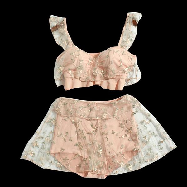 

one-piece suits 2021 women cute printed two pieces bikini tankinis set swimwear bathing suit swimming beach wear biquini female summer swims