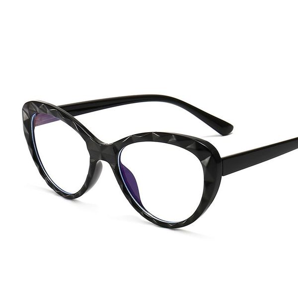 

fashion sunglasses frames retro full frame men and women contracted anti blue light glasses plastic plain student myopia lenses, Black