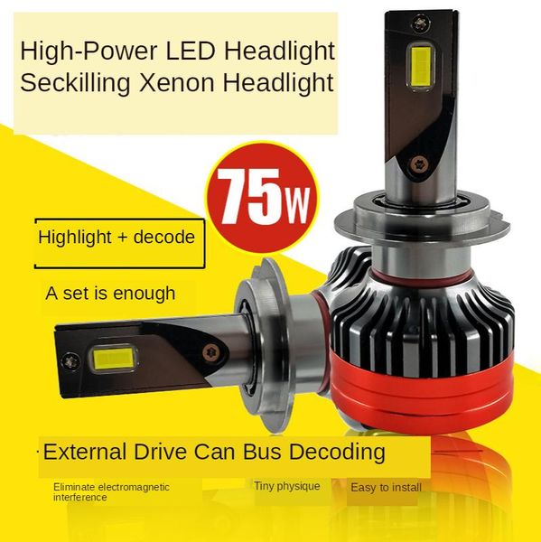 

car headlights 2x k8 high power 75w led automobile headlamp lamp highlight h1 h4 h7 h11 9005 headlight bulb dual 9006 9012