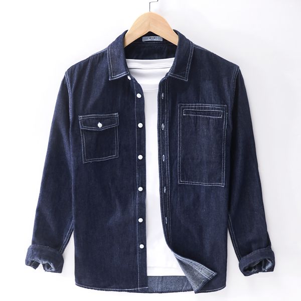 

2021 new 100% cotton long sleeve autumn and spring brand casual shirts for men blue comfortable shirt mens camiseta overhemd fbck, White;black