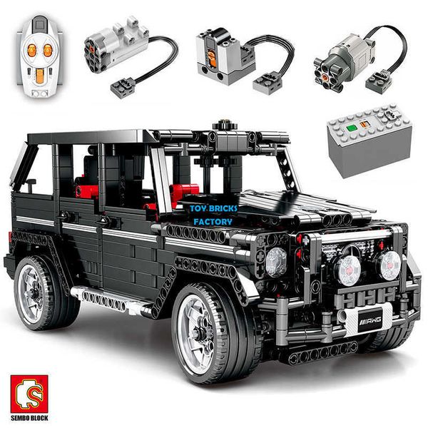 Sembo Blok Yüksek Teknoloji Bina G500 AWD Vagon Araba Off-Road Araçları Fit Uzaktan Kumanda Tuğla Model Oluşturucu Lepinbock Q0624