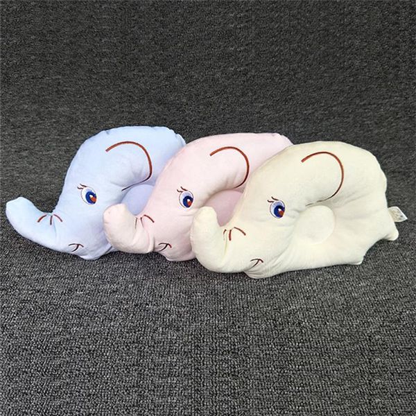

newborn cartoon cute elephant pillows baby infant embroidery pillow anti heading shaped nursing bedding supplies