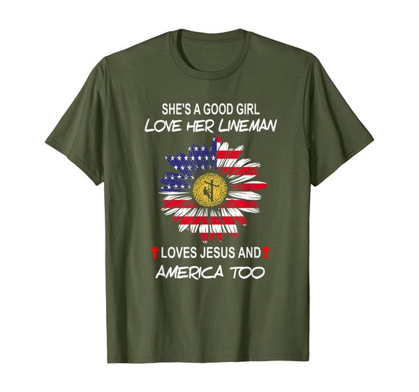 

She' A Good Girl Loves Her Lineman Loves Jesus America Shir, Mainly pictures