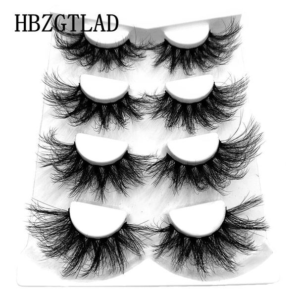 

false eyelashes 4 pairs 3d mink fake wispy fluffy 25mm lashes natural long dramatic volume extension