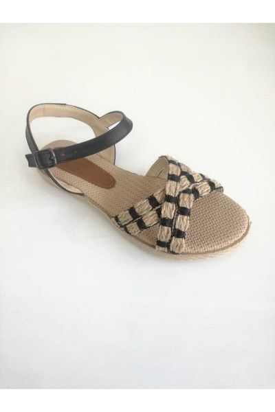 

sandals straw, Black
