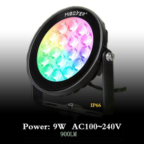 

new upgrade 9w rgb+cct smart led garden light 900lm waterproof outdoor led lighting ip66,ac 220v color temperature: 2700~6500k