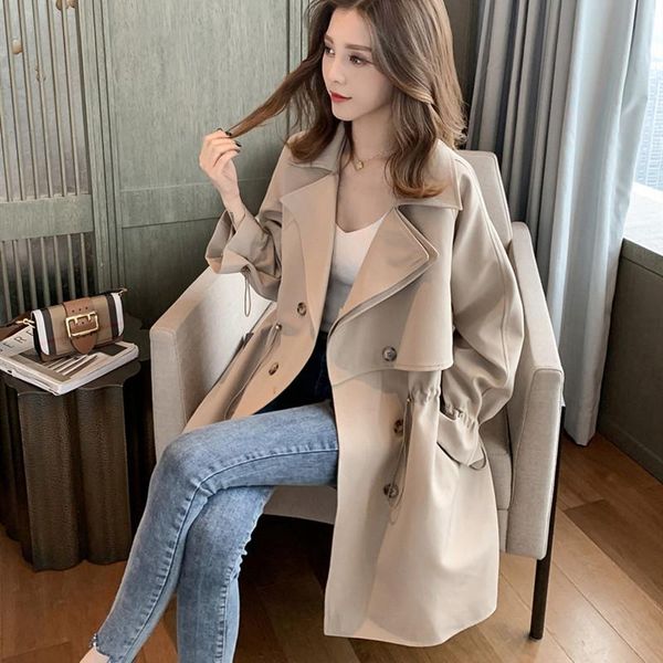 

women's trench coats windbreaker long female autumn coat for parka women manteau femme hiver modis moda mujer plus size tunic cloak sas, Tan;black