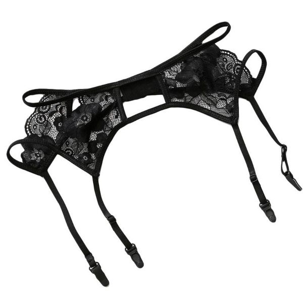 

women's panties 68ud womens sheer floral lace garter belt suspender with open crotch bow g-string panty underwear for stockings lingeri, Black;pink