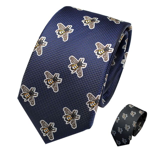 

mens ties necktie bee embroidery business wedding jacquard male dress shirt fashion bow tie for man gift, Blue;purple
