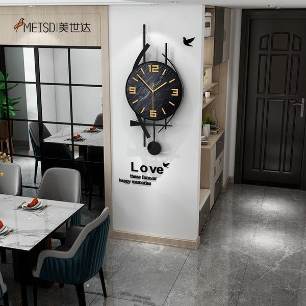 

meisd vintage wall clock pendulum large quartz room watch creative antique design home decor horloge wall stickers in
