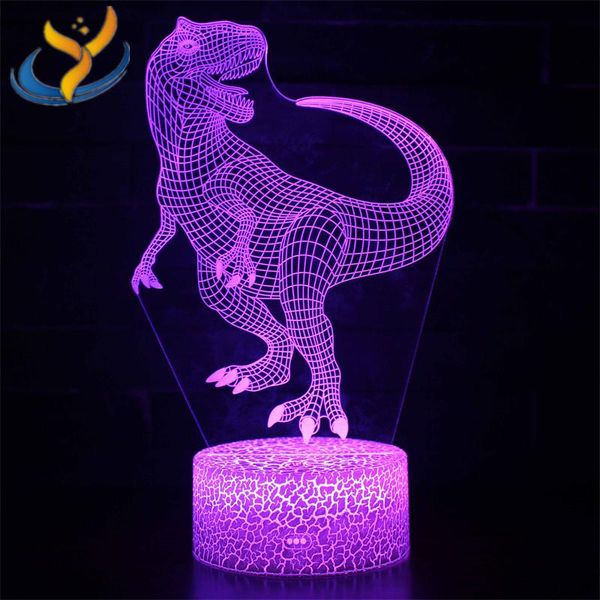 

night lights small dinosaur creative pattern light 3d colorful touch remote control holiday lighting gift visual table lamp