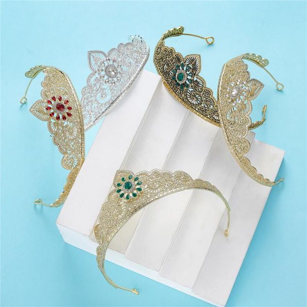 

hair clips & barrettes 2021 june crystal flower bridal crown ornaments for women tiaras big wedding jewelry crowns, Golden;silver