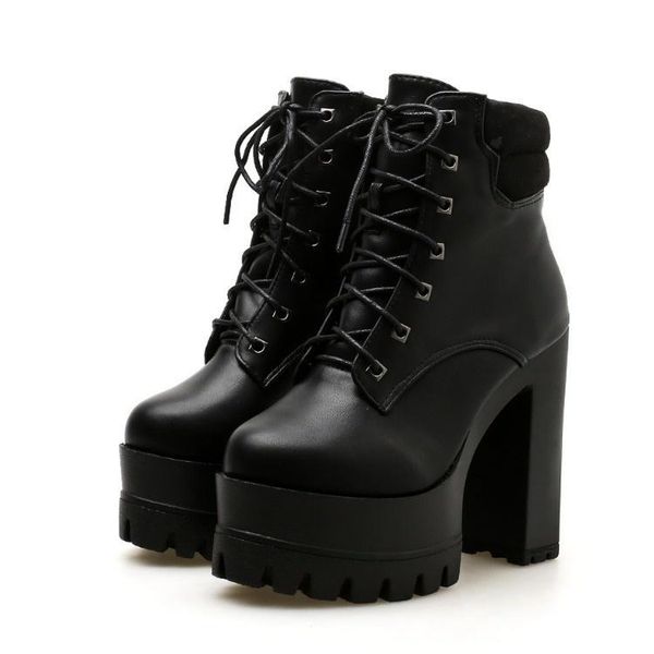 

dress shoes 2021 winter women's boots super high heel thick waterproof platform bottom, Black
