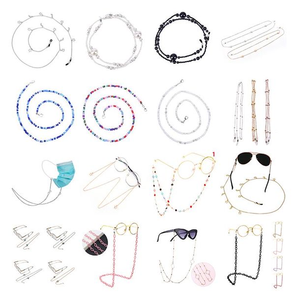 

sunglasses frames fashion chain glasses spectacles pearl decoration vintage holder cord lanyard necklace eyewear accessories, Silver