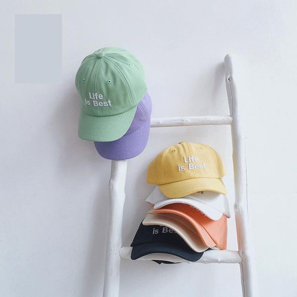 

caps & hats est summer baby girl boy sun hat cotton solid color letter printing snapback baseball cap toddler kids bucket, Yellow