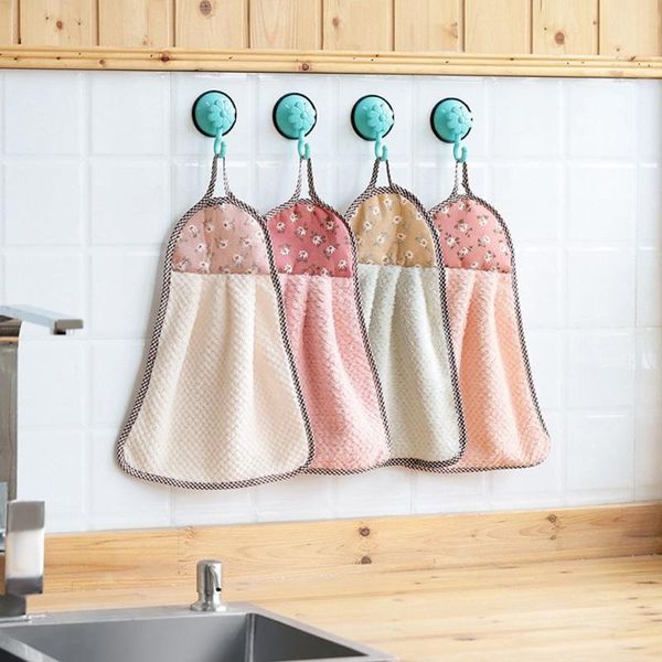 

towel coral velvet bathroom supplies soft hand absorbent cloth dishcloths hanging lint-kitchen accessories