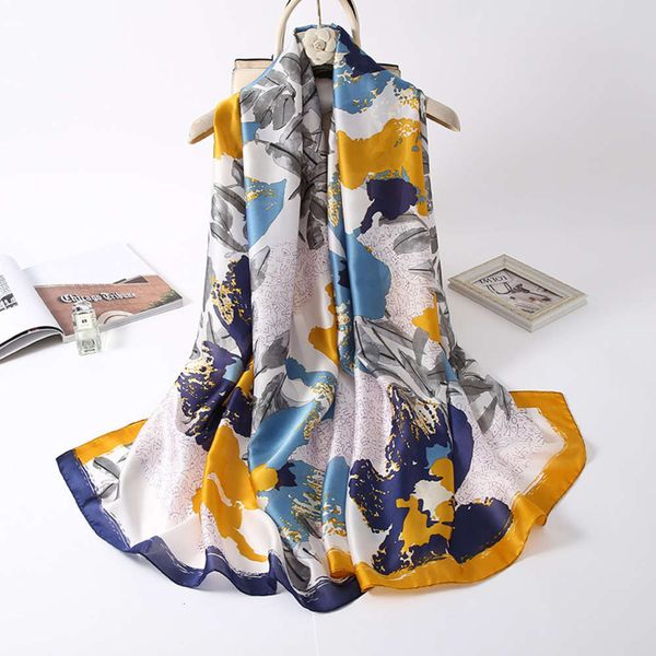 

autumn korean fashion warm silk scarf elegant art travel sun protection beach towel decorative shawl, Blue;gray