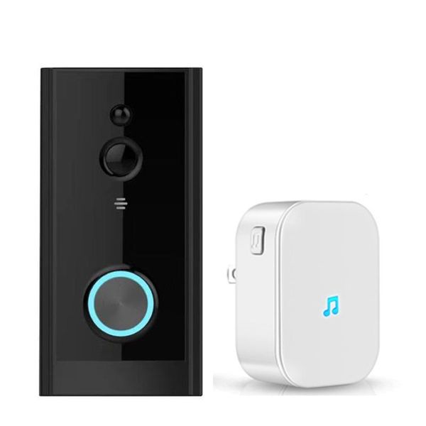 

wifi smart doorbell night vision motion detection video security playback camera tuya wireless sd card for phone control