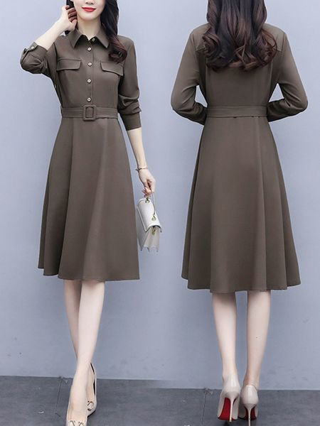 

french hepburn casual jacket women's 2021 spring and autumn new style medium length lace up dress, Black;gray