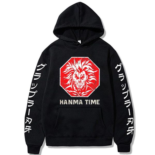 

men's hoodies & sweatshirts sudadera felpa moletom baki the grappler cosplay cartoon men women hanma yujiro cool japanese anime sweatsh, Black