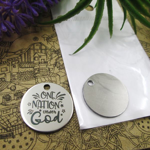 

40pcs--stainless steel charms"one nation under god" more style choosing diy pendants fo necklace, Bronze;silver
