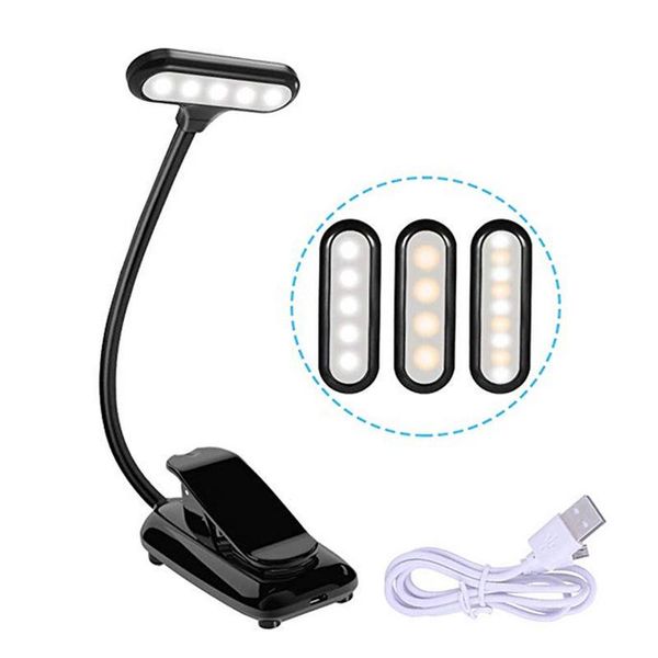 

table lamps rechargeable led usb book light reading flexible lamp dimmer clip desk portable