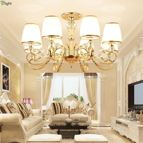 

modern lustre gold metal led chandelier lighting crystal glass dining room led pendant chandeliers light bedroom hanging lights