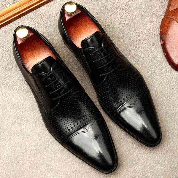 

2021 novel leather men's pointed strap black flat shoes wedding party formal occasion