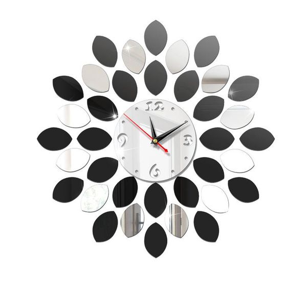

1set diy creative digital acrylic wall clock frameless mirror wall stickers modern art decal living room decorstion modern decor