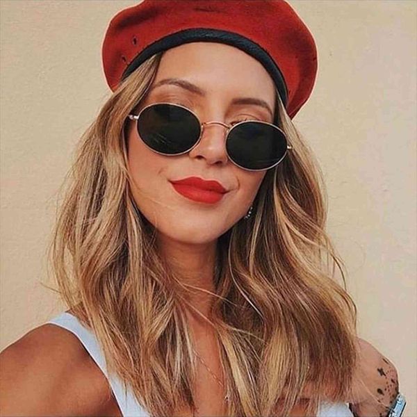 

vintage classic metal round sunglasses women small retro brand black blue pink clear glasses shades uv400, White;black