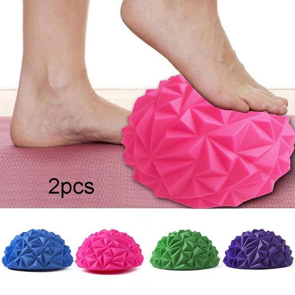 

2pcfascia foot massage hemisphere train ball spiky massage ball pvc foot trigger point stress relief yoga massager