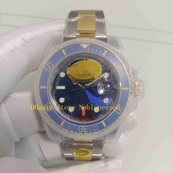 

2 style v12 n factory watch 904l steel eta 2836 watch's men's 40mm ceramic 116613lb two tone 18k yellow gold 116613ln blue black 1, Slivery;brown