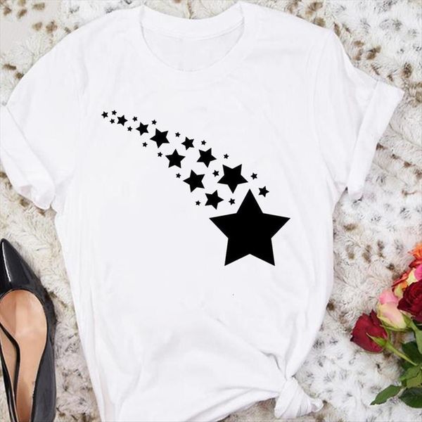 

geometric star cute 90s clothing women t shirt trend summer tshirts fashion clothes graphic lady print tee, White