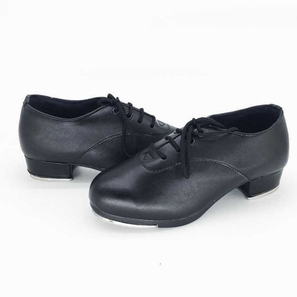 

kuku tap dancing sho lace up pu leather high ring aminum board jazz