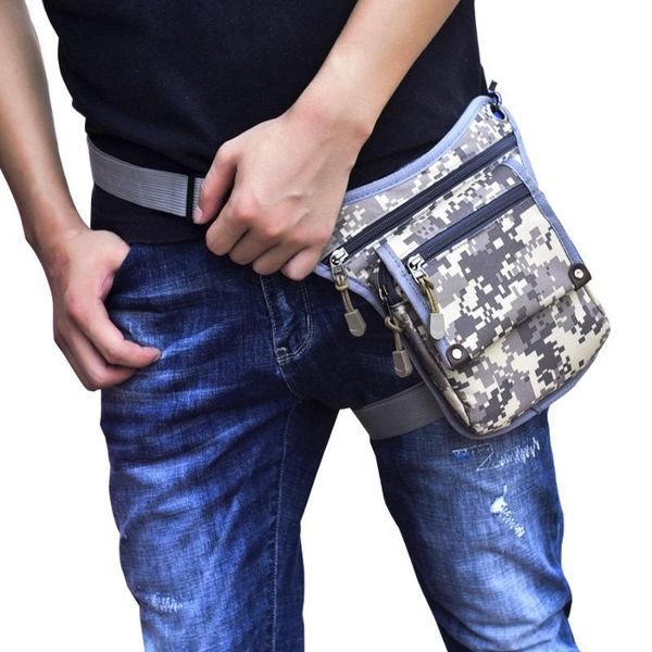 

outdoor bags men's nylon drop leg bag waist fanny pack military camo tactical motorcycle multi-purpose travel messenger shoulder