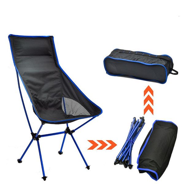 

camping chair outdoor lightweight aluminium alloy foldable chair with storage bag portable fold up for hiking picnic fishing bbq